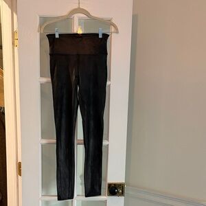 SPANX Black High-Waist Faux-Leather Leggings